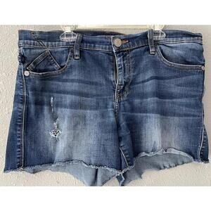 Rock &‎ Republic Shorts Size 12 Blue Denim Cutoff Stretch